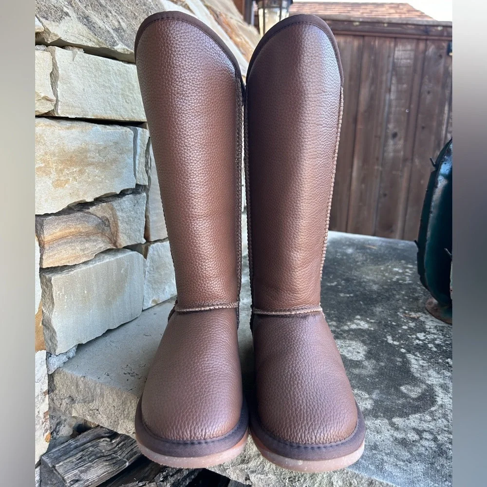 Australia Luxe Collective Cosy Tall‎ Boot Buff Leather Shearling NWOT. Sz-6. C